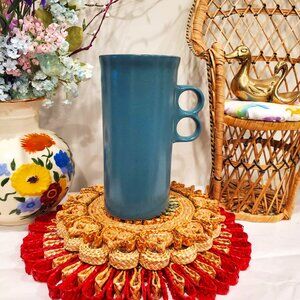 Vintage Bennington Pottery Tall Green Cup Trigger Handle